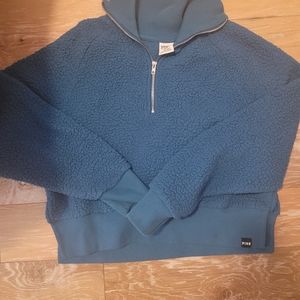 Pink half zip up sherpa